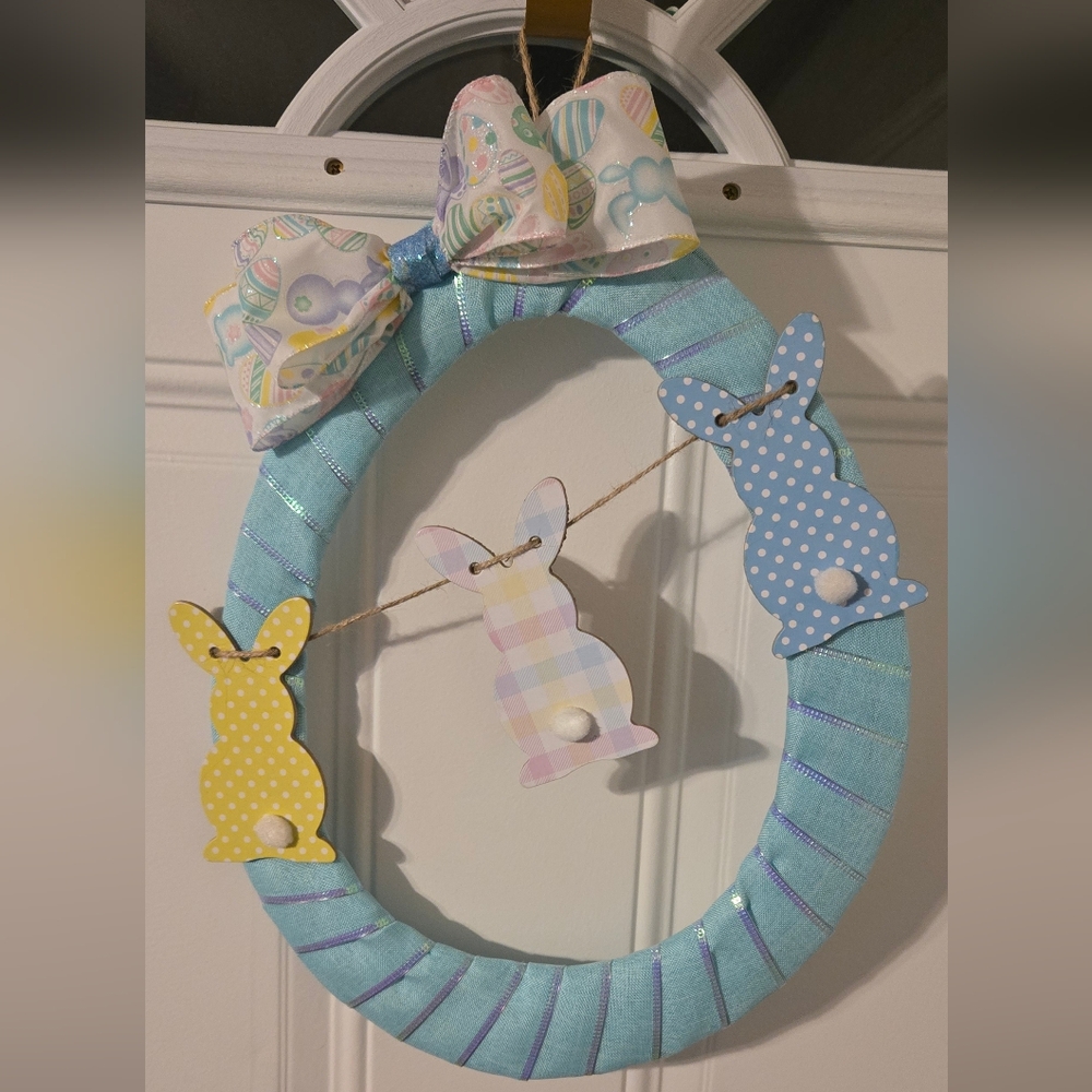 Pastel Easter Bunny Wreath